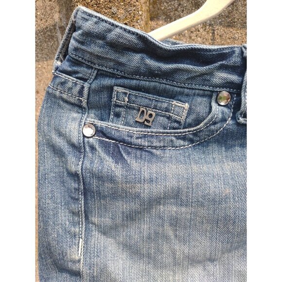 D9 Cuffed Rhinestone Denim blue jean shorts Size 28 - Picture 4 of 7